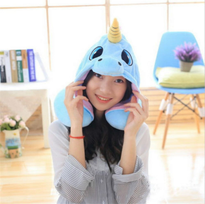 Unicorn Hooded Travel Pillow