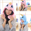 AU Cartoon Unicorn Neck Rest U Shaped Travel Hooded Pillow Cushion Compact Soft