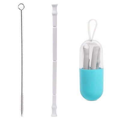 Collapsible Silicone Straw Reusable Folding Drinking Straw with Carrying Case and Cleaning Brush for Travel Home.jpg 640x640