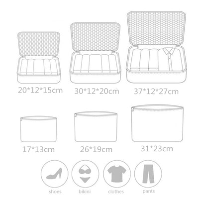 Do Not Miss New 6PCS Set High Quality Oxford Cloth Travel Mesh Bag In Bag Luggage 2