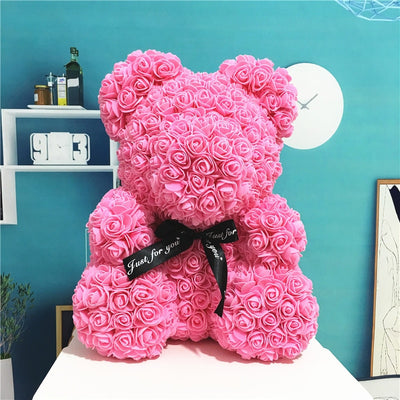 DropShipping 25cm Luxury Red Teddy Bear Rose Flower Artificial Christmas Gifts for Women Valentine s Day 5