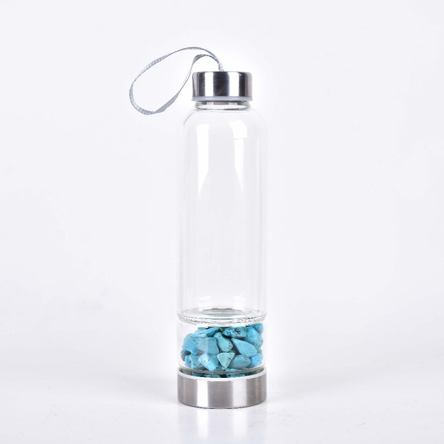 #1 Natural Quartz Crystal Glass Water Bottle