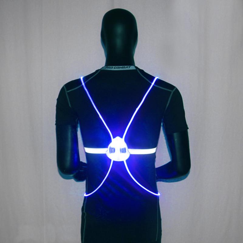 Night Running Cycling Outdoor sports Flashing Vest Motorcycle LED Fiber Riding Light Up Safety Reflective Jacket